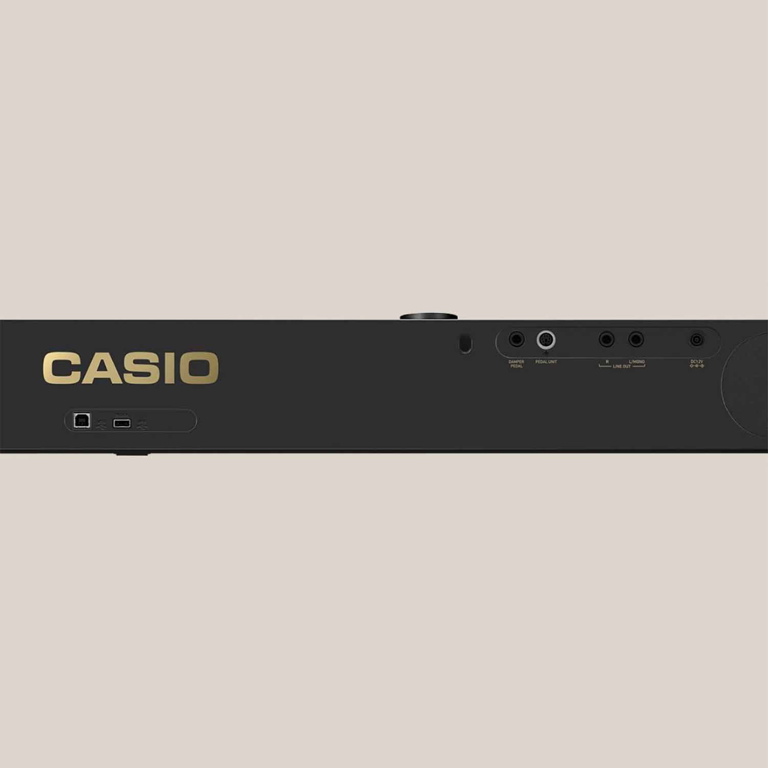 Back of Casio PXS5000 showing ports and connections