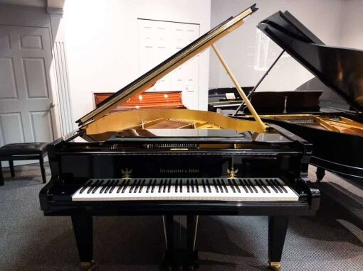 Used Steingraber Opus 168 Grand Piano in Polished Ebony front view keyboards