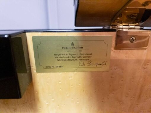 Used Steingraber Opus 168 Grand Piano in Polished Ebony manufacturer plate