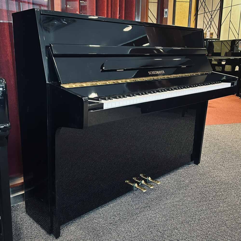 Schiedmayer L112 Upright Piano Left Angle