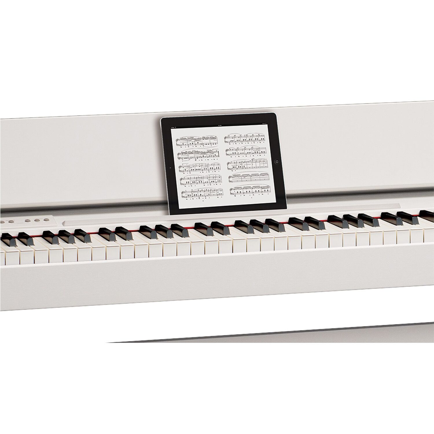 Roland F140r in White with iPad Closeup