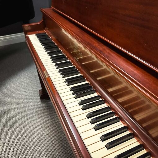 Used Heintzman 54" Upright Piano in Satin Mahogany Right