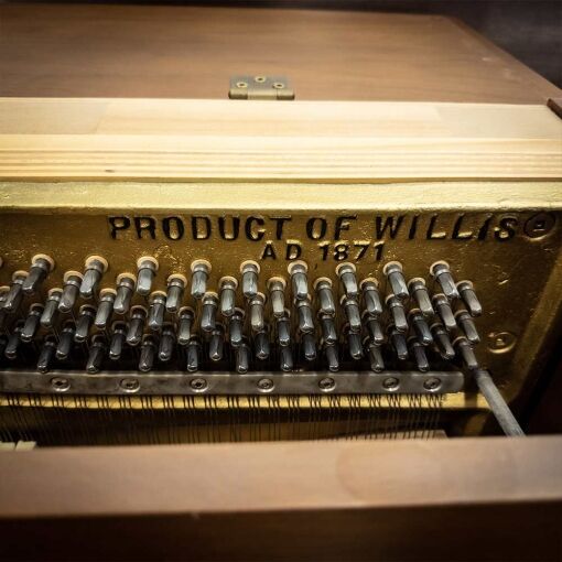 Used Willis Upright Piano in Satin Walnut Inside