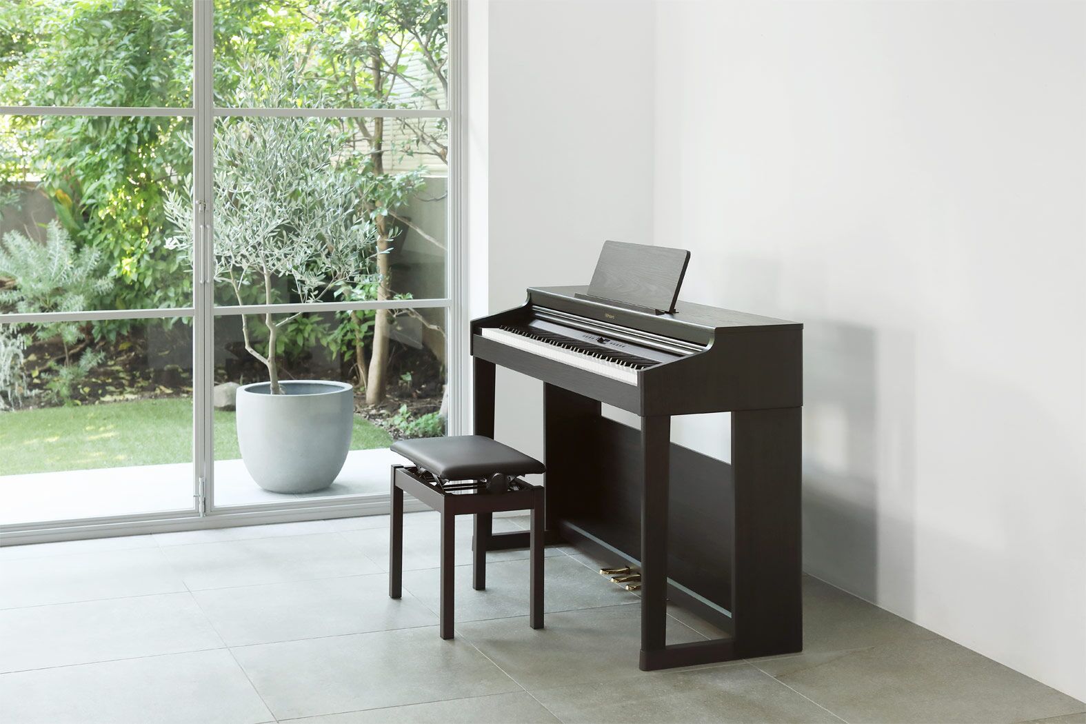 Roland F701 Digital Piano w/ Stand & Bench - Stylish Design