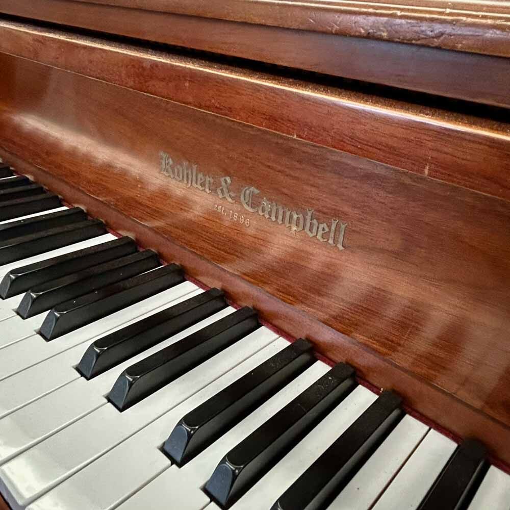 Kohler and Campbell KC647 Upright Piano Front Logo