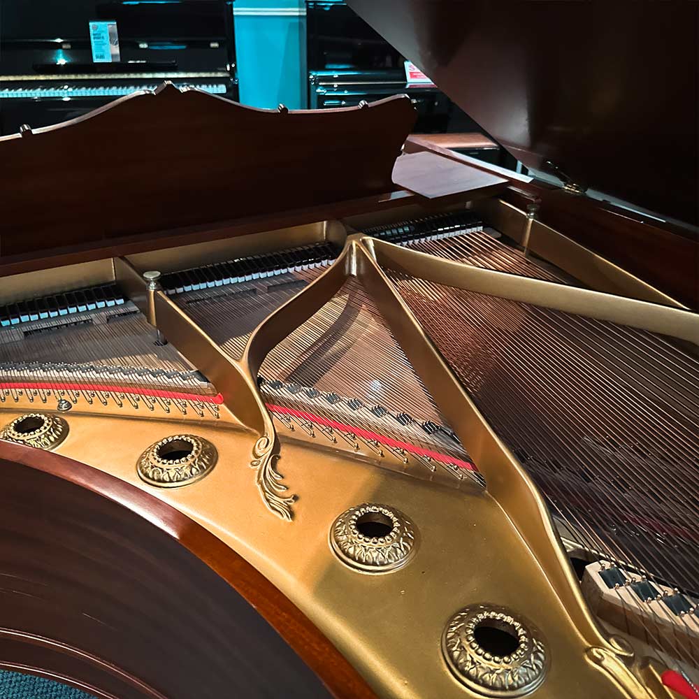 Used Knabe Grand Piano Satin Mahogany Back View