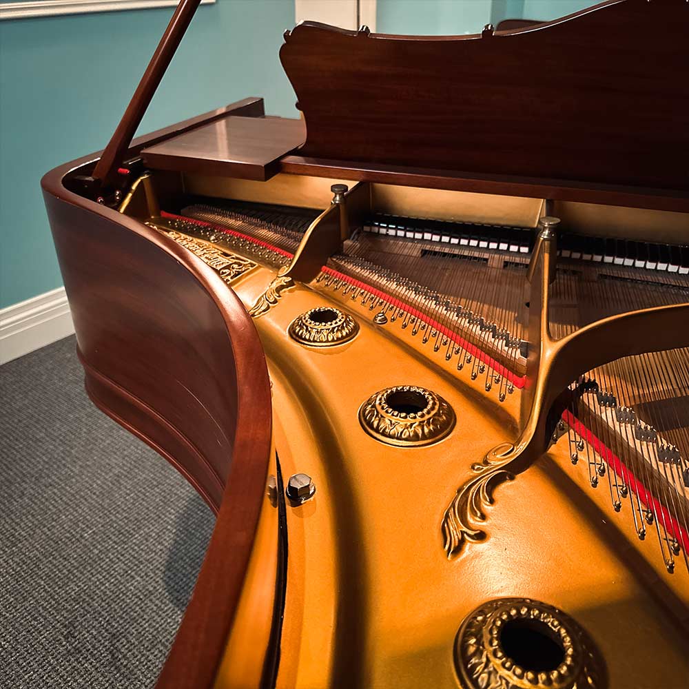 Used Knabe Grand Piano Satin Mahogany Left View