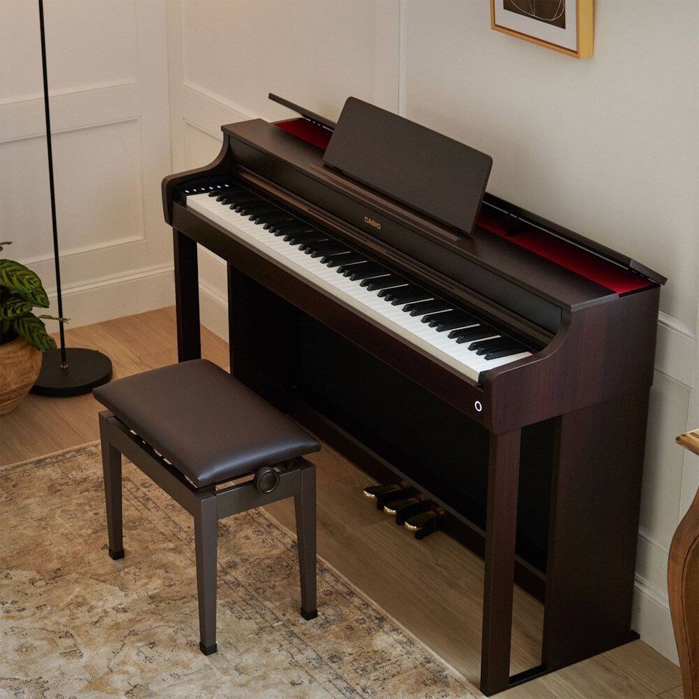 Casio AP-300 Digital Piano Brown Finish Right Angle