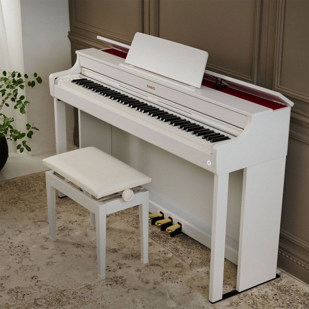 Casio AP-300 Digital Piano White Finish Right Angle