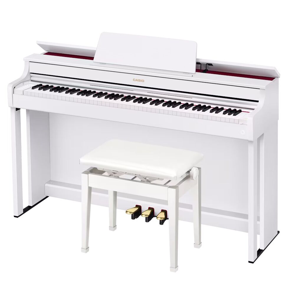 Casio AP-300 Digital Piano White Finish Right Angle