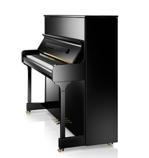 C. Bechstein R6 Style Upright Piano Side Angle